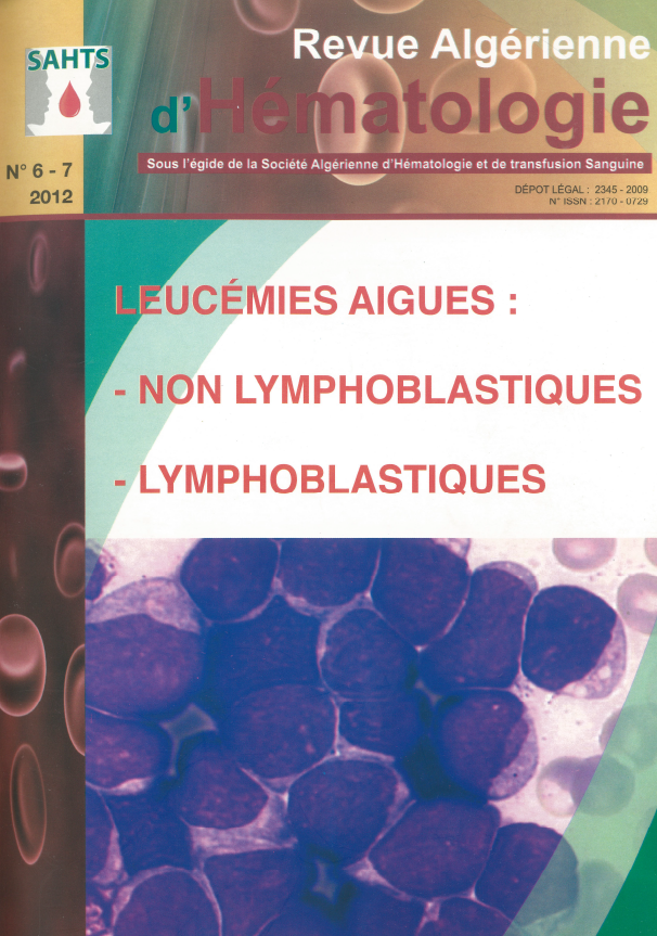 REVUE ALGÉRIENNE D'HÉMATOLOGIE N° 6-7