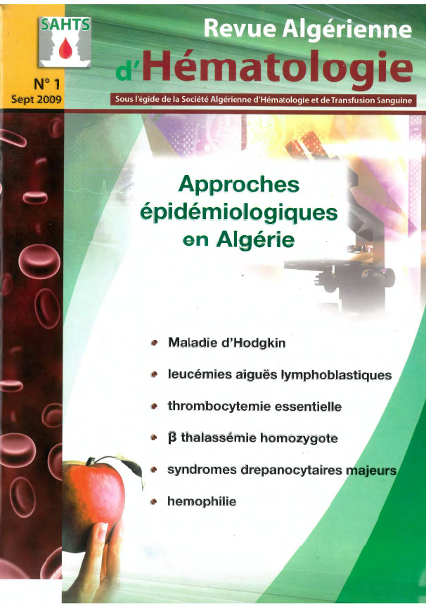 REVUE ALGÉRIENNE D'HÉMATOLOGIE N° 01